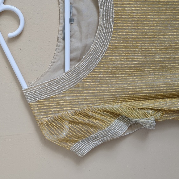 XS Dallin Chase Yellow Heavily Beaded Top Scalloped - Picture 3 of 17